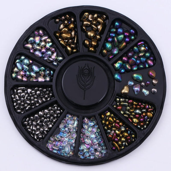 Pattern-25 - Mixed Color Nail Stone AB Color Rhinestone Irregular Beads Manicure For Nails Art Decorations Crystals