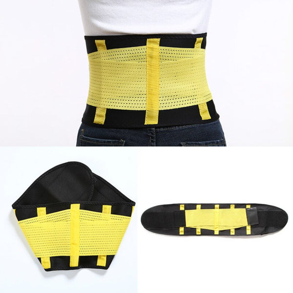 YELLOW / S - Women Slimming Belts Body Shaper Waist Trainer Modeling Waist Cincher Trimmer Tummy Latex Female Postpartum Corset Shapewear