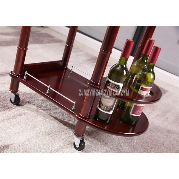 [variant_title] - 86cm Hotel Dining Cart With Wheels Double Layer Wood Table Wine Cart Beauty Parlour Kitchen Trolleys Side Stand Hotel Furniture