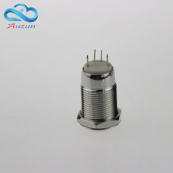 [variant_title] - 12 mm metal button self-locking with lamp button 220 v led copper plating nickel 2 a / 250 VDC waterproof rust