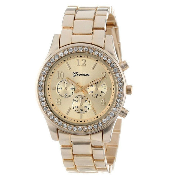 Gold - Geneva Classic Luxury Rhinestone Watch Women Watches Fashion Ladies Watch Women's Watches Clock Reloj Mujer Montre Femme