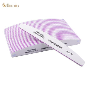 Default Title - 10pcs/lot Professional Nail File 100/180 Half Moon Sandpaper Nail Sanding Blocks Grinding Polishing Manicure Care Tools