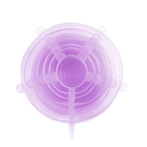 Purple - Silicone Stretch Lids, 6-Pack Various Sizes Cover for Bowl, kitchen accessories