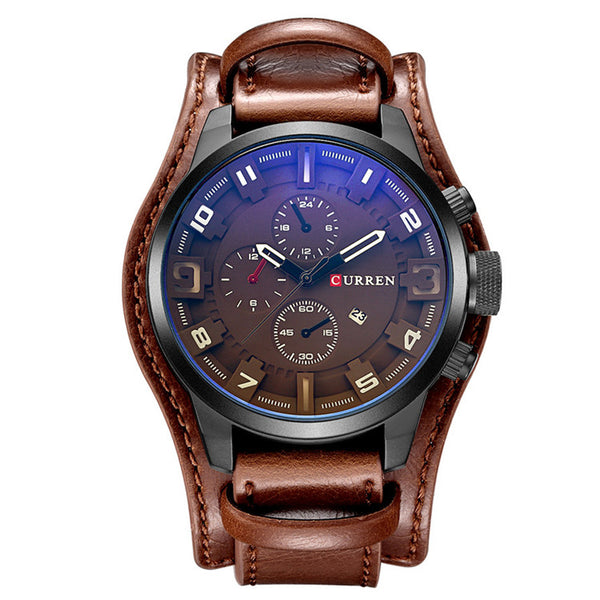 brown - Curren Men Watches Man Clock 2018 Top Brand Luxury Army Military Steampunk Sports Male Quartz-Watch Men Hodinky Relojes Hombre