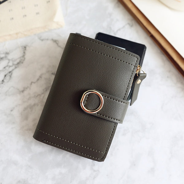 DarkGreen - Women Wallets Small Fashion Brand Leather Purse Women Ladies Card Bag For Women 2018 Clutch Women Female Purse Money Clip Wallet