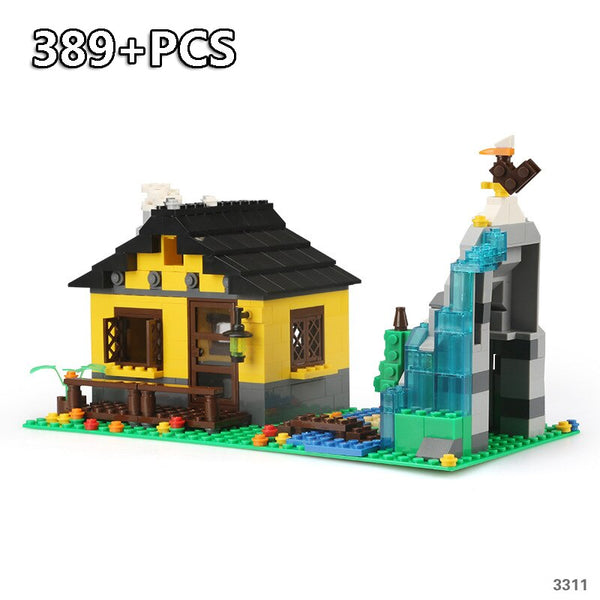 389PCS Block No Box - City Architecture Villa Cottage Model Beach Hut Modular Home House Village Building Blocks Compatible Legoingly Friends Toy Gift