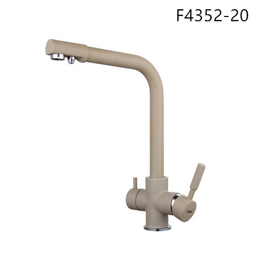 F4352 20 - Frap New Black Kitchen sink Faucet mixer Seven Letter Design 360 Degree Rotation Water Purification tap Dual Handle F4352 series