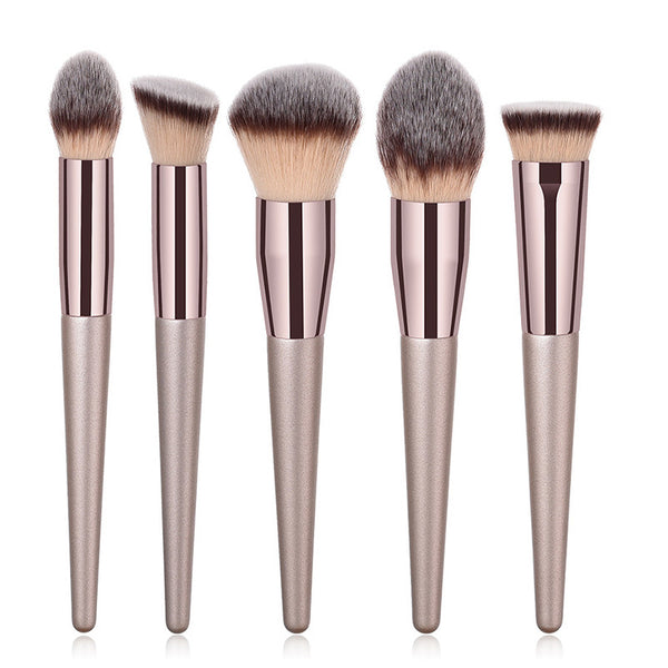 5pcs XB powder brush - 10pcs/set Champagne makeup brushes set for cosmetic foundation powder blush eyeshadow kabuki blending make up brush beauty tool