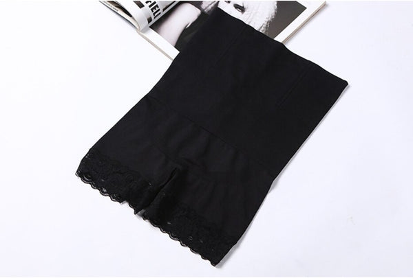 Black / M L 50-70kg - SH-0002 Lady high waist lift buttocks seamless body shaper underwear lace waist safety pants shaping shorts