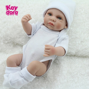 [variant_title] - Full Silicone Reborn Baby Dolls 10 inch 25cm Bebe Alive Lifelike Mini Menina Toddler Realistic Play Toys Bath Playmate Gift