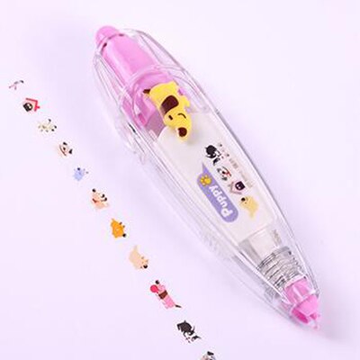 D - Baby Drawing Toys Child Creative Correction Tape Sticker Pen Cute Cartoon Book Decorative Kid Novelty Floral Adesivos Label Tape