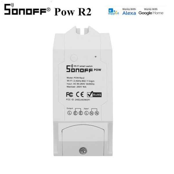 [variant_title] - Sonoff Pow R2 16A 3500W Wifi Smart Switch Monitor Energy Usage Smart Home Power Measuring Switches APP Control Works With Alexa  (Sonoff Pow R2)