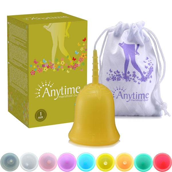 Yellow / Large- 25ml - Anytime Feminine Hygiene Lady Cup Menstrual Cup Wholesale Reusable Medical Grade Silicone For Women Menstruation