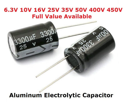 [variant_title] - 5PCS aluminum electrolytic capacitor 6.3V 1000UF 10V 1500UF 16V 2200UF 25V 3300UF 35V 50V 400V 4700UF 680UF 35V 1UF 2.2UF 3.3UF