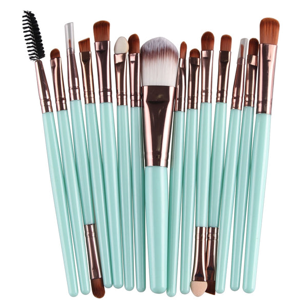 LK - MAANGE Pro 15Pcs Makeup Brushes Set Eye Shadow Foundation Powder Eyeliner Eyelash Lip Make Up Brush Cosmetic Beauty Tool Kit Hot
