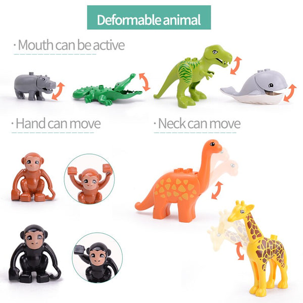 [variant_title] - Animal Series Model Figures Big Building Blocks Animals Educational Toys For Kids Children Gift Compatible With Legoed Duploe