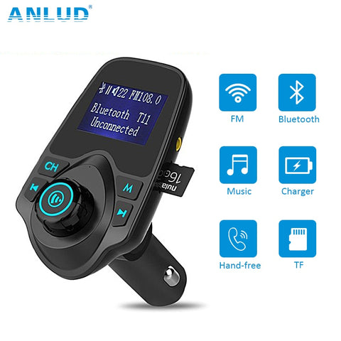 Default Title - Wireless Bluetooth FM Transmitter FM Modulator HandsFree Car Kit Radio Adapter USB Charger MP3 Music Player For iPhone Samsung
