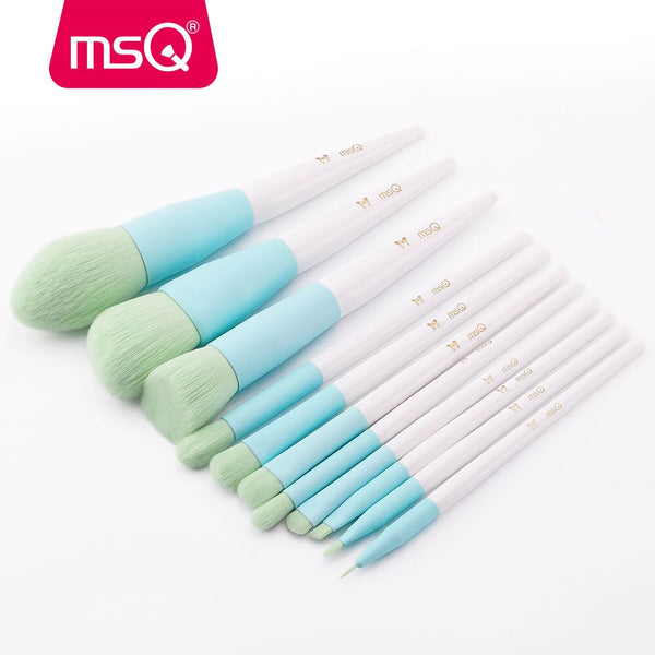 [variant_title] - MSQ 11pcs Makeup Brushes Set Pro Powder Foundation Eyeshadow Make Up Brushes Kit pincel maquiagem Make Up Tool With Cloth Pouch (STQH11W)