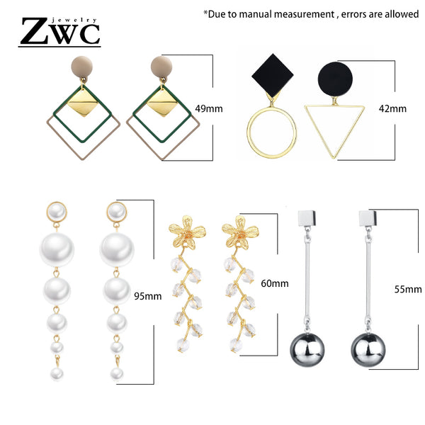 ZWC Fashion New Women's Acrylic Drop Earrings Hot Selling Long Dangling Earrings Gift For Women Party Wedding Jewelry Brincos