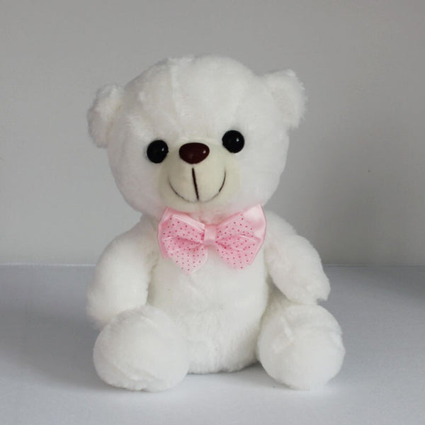 White - 20CM Colorful Glowing  Luminous Plush Baby Toys Lighting Stuffed Bear Teddy Bear Lovely Gifts for Kids