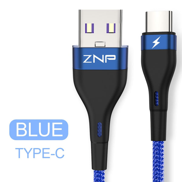 ZNP USB Type C Cable For Samsung S10 S9 S8 A50 Xiaomi Redmi Note 7 Fast Charging USB-C Charger Mobile Phone USBC Type-C Cable