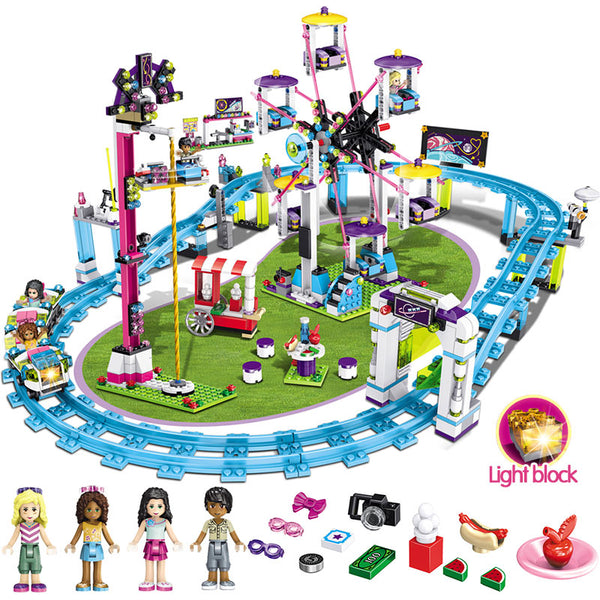 No original packagin-200003886 - Bricks Compatible with LegoINGLY Blocks Friends Amusement Park Roller Coaster Figure Model Toys Hobbie Children Girls