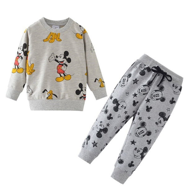 [variant_title] - Baby Boys Cartoon Clothing Sets Children Winter Clothes Cute Mickey Mouse Printed Warm Sweatsets for Baby Boy Girls Kids Clothes