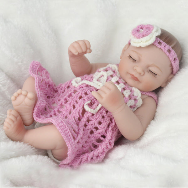 [variant_title] - NPKDOLL Mini 10 Inch 25cm Ful Body Silicone Reborn Dolls Clothes Fashion Realistic Girl Doll Toy For Girls Newborn Bebes Reborn (reborn baby doll)