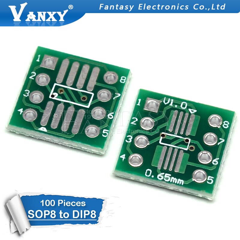 Default Title - 100PCS TSSOP8 SSOP8 SOP8 to DIP8 Transfer Board DIP Pin Board Pitch Adapter