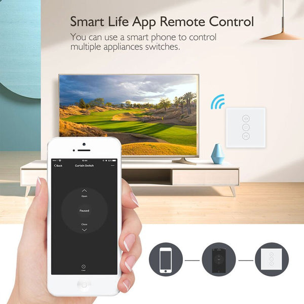 [variant_title] - WiFi Smart Curtain Switch Smart Life Tuya APP Electric Motorized Curtain Blind Roller Shutter Works with Alexa and Google Home