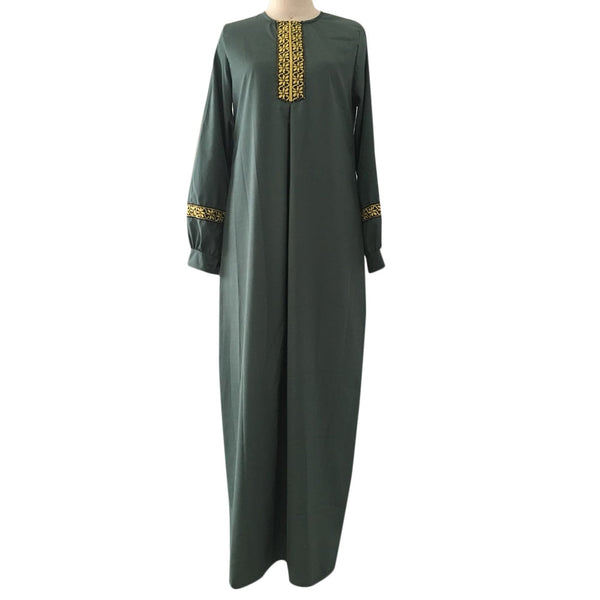 [variant_title] - Abaya For Women Lady Large Size Printed Muslim Long Casual Sleeve Dress Casual Kaftan Long Dress  Plus Size Abaya a502