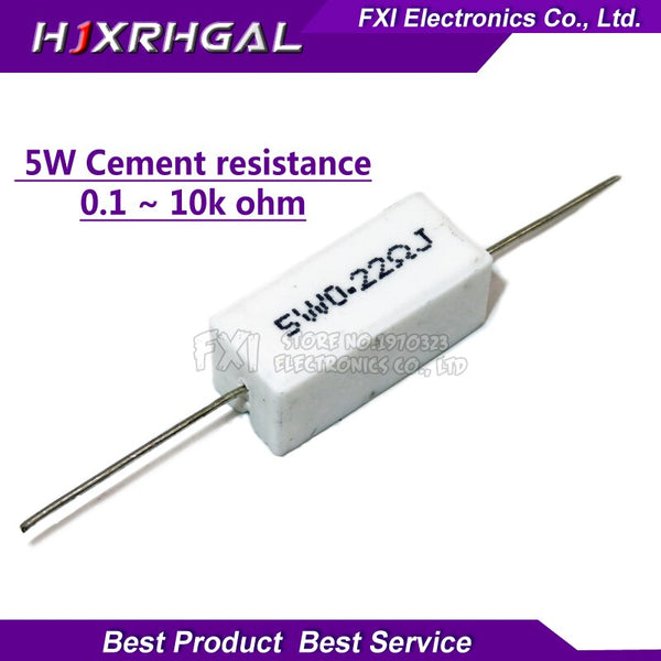[variant_title] - 10pcs 5W 10W BPR56 Cement resistance 0.1 ~ 10k ohm 0.33R 1R 10R 100R 0.22 0.33 1 10 100 1K 10K ohm Cement resistor igmopnrq