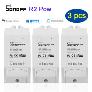 Default Title - Sonoff Pow R2 Wifi Smart Switch Higher Accuracy Power Consumption Measure Monitor Current Energy Usage Work With Alexa 15A   (3Pcs Sonoff Pow R2)