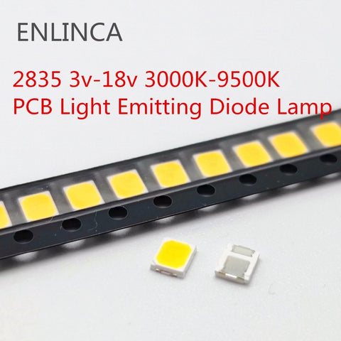 [variant_title] - 100pcs SMD LED 2835 Chips 1W 3V 6V 9V 18V beads light White warm 0.5W 1W 130LM Surface Mount PCB Light Emitting Diode Lamp