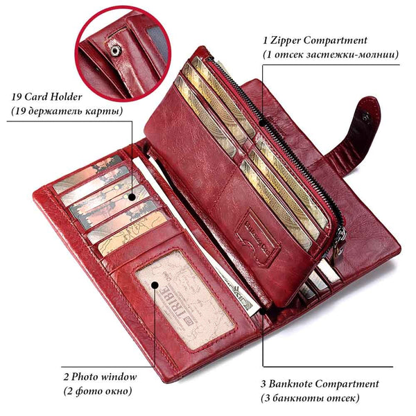 [variant_title] - GZCZ 2019 Genuine Leather Women Wallet Purse Female Luxury Cow Leather Business Women's Handbag Genuine Leather Pouch