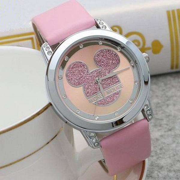 [variant_title] - Mickey Mouse Girls Quartz Watch Cartoon Watch Children Watches Crystal Diamond For Student  Women Anime Clock Dropshipping