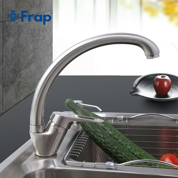 F41135Nickel - FRAP  Brass 5 color Kitchen sink faucet Mixer Cold And Hot Single Handle Swivel Spout Kitchen Water Sink Mixer Tap Faucets F4113