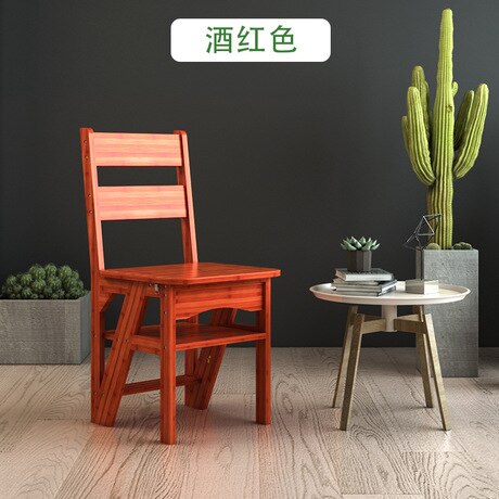 [variant_title] - Step Stools & Step Ladders kitchen Furniture bamboo sillas chaise cadeira Dual-purpose staircase chair home folding chair stool
