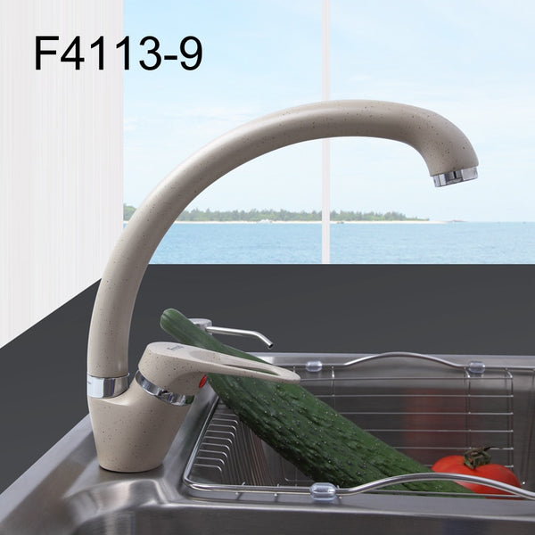 F41139 Khaki - FRAP  Brass 5 color Kitchen sink faucet Mixer Cold And Hot Single Handle Swivel Spout Kitchen Water Sink Mixer Tap Faucets F4113