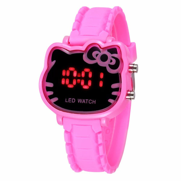 [variant_title] - 2019 Hello Kitty Cartoon Watches Kid Girls Relogios Pink Silicone Strap Children Led Digital Wrist Watch Nina Reloj Nino Clocks