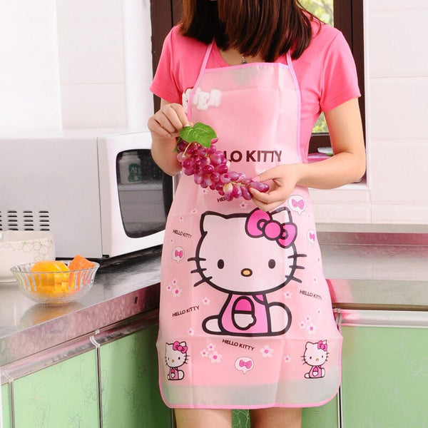 Brown - Cartoon Apron Kit Bib Apron Cartoon Long Sleeveless  Waterproof Kitchen Aprons For Men And Women