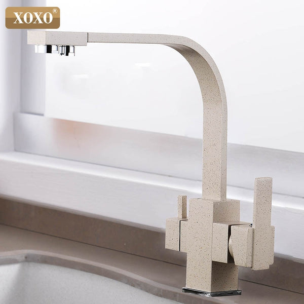 beige with dot - XOXO Filter Kitchen Faucet Drinking Water Single Hole Black Hot and cold Pure Water Sinks Deck Mounted  Mixer Tap 81058