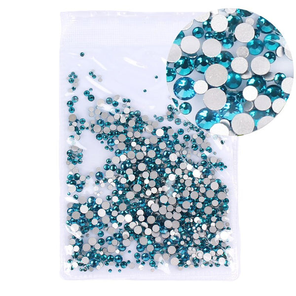 [variant_title] - Mix Sizes 1000PCS/Pack Crystal Clear AB Non Hotfix Flatback Rhinestones Nail Rhinestones For Nails 3D Nail Art Decoration Gems