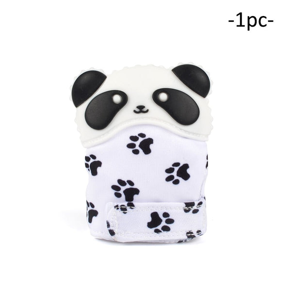 8 - LOFCA 1PC Dolphin Panda baby teething Glove Pacifier Glove Teether  Mitten Wrapper Sound Teething Chewable bead Newborn Toddler