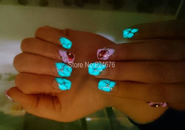 [variant_title] - 20g/bag Glowing Green Blue Light luminous powder phosphor pigment Noctilucent  Powder Glow in Dark Dust Pigment Nail glitter