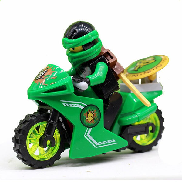 Wood - For legoing NinjagoES Ninja Motorcycle Figures Kai Jay Zane Nya Lloyd With Weapons Action Building blocks bricks toys legoings
