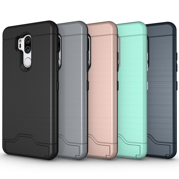 [variant_title] - Stand Case for LG G7 ThinQ G710 Kickstand Hard Fitted Celular With Card Holder Covers Phone Bags Cases for LG G7 G 7 ZGAR Coque