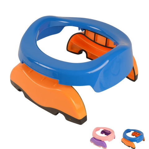 [variant_title] - BOHS Baby Portable Toilet Foldable Training Seat Potty Ring, Indoor & Outdoor Travel Set, Blue Pink Colors Options Free Liners