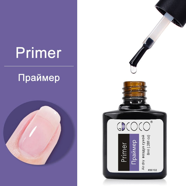 Primer - #86102 GDCOCO 2019 New Arrival Primer Gel Varnish Soak Off UV LED Gel Nail Polish Base Coat No Wipe Top Color Gel Polish