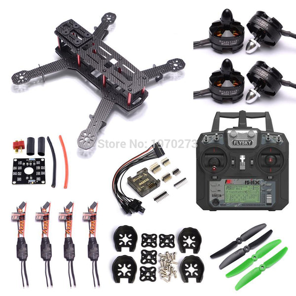 [variant_title] - QAV250 250mm Carbon Fiber Quadcopter Frame 2204 2300kv Motor simonk 12A ESC Naze32 6DOF Flight Controller Flysky FS-i6X